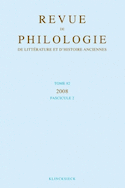 Revue de philologie, de littérature et d'histoire anciennes, v.  82